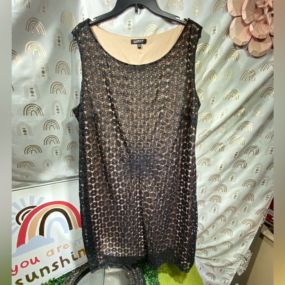 Glamour Black and Gold Midi Dress